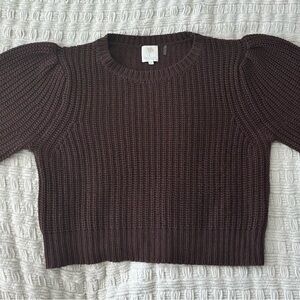 The WESTSIDE Brown Puff Sleeve Sweater